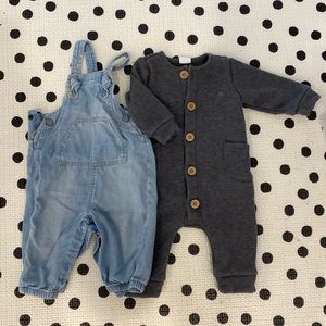 Baby gap bundle - overalls and sweatshirt onesie